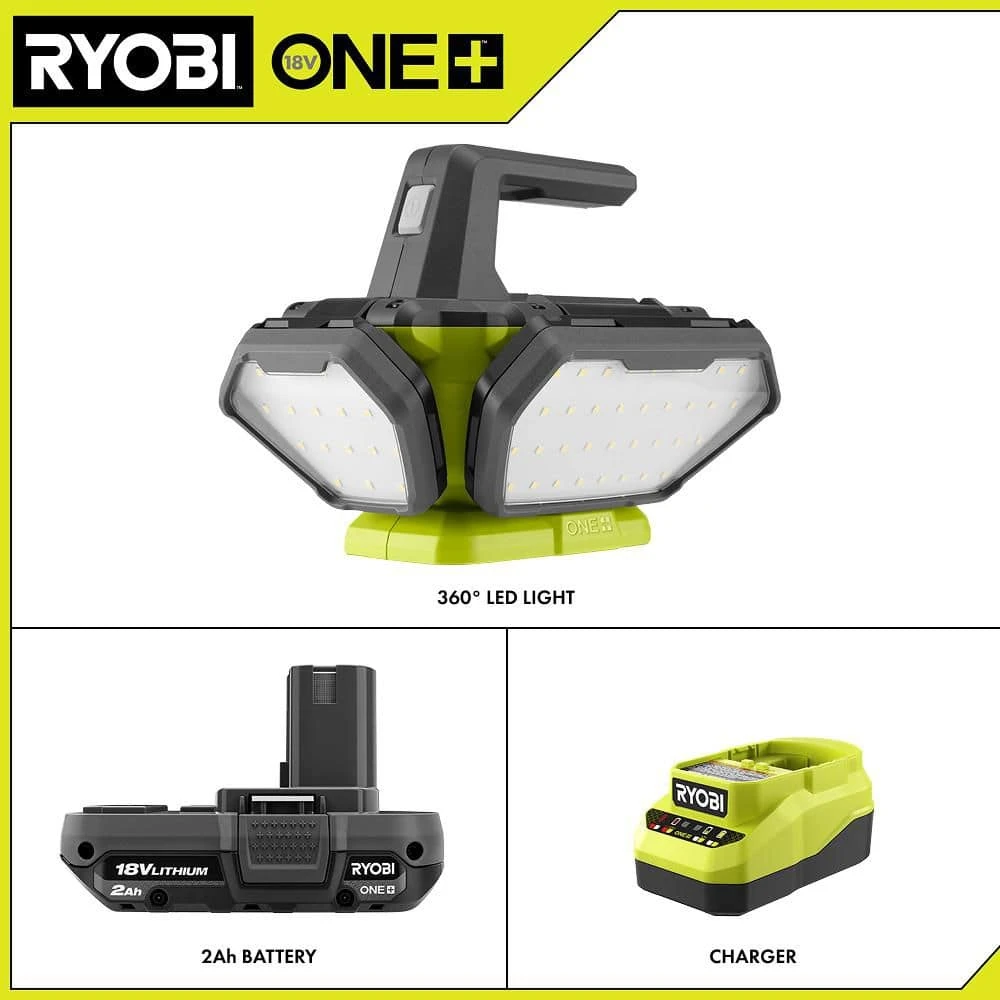 Ryobi ONE+ 18V Cordless 360° Light With 2.0 Ah Battery And Charger Kit 2 Ryobi ONE+ 18V Cordless 360° Light With 2.0 Ah Battery And Charger Kit - Image 2