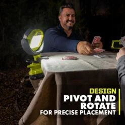 Ryobi ONE+ 18V Cordless LED Clamp Light Kit With 1.5 Ah Battery And Charger -RYOBI TOOLS SALE ryobi jobsite lighting pcl663k1n 77 1000