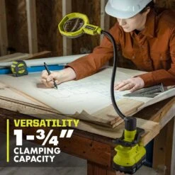 Ryobi ONE+ 18V Cordless LED Magnifying Clamp Light 2-Pack (Tools Only) -RYOBI TOOLS SALE ryobi jobsite lighting pcl664b pcl664b 1d 1000