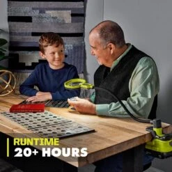 Ryobi ONE+ 18V Cordless LED Magnifying Clamp Light Kit With 1.5 Ah Battery And Charger -RYOBI TOOLS SALE ryobi jobsite lighting pcl664k1n 66 1000