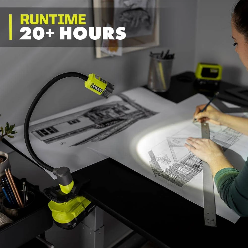 Ryobi ONE+ 18V Cordless Flexible LED Clamp Light (Tool Only) 6 Ryobi ONE+ 18V Cordless Flexible LED Clamp Light (Tool Only) - Image 6