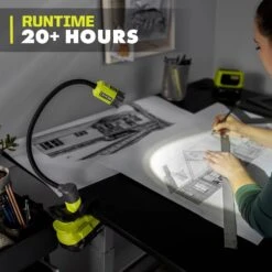 Ryobi ONE+ 18V Cordless Flexible LED Clamp Light Kit With 1.5 Ah Battery And Charger -RYOBI TOOLS SALE ryobi jobsite lighting pcl665k1n 66 1000