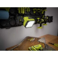 Ryobi ONE+ 18V Lithium-Ion 4.0 Ah Compact Battery (2-Pack) And Charger Kit With ONE+ Hybrid LED Work Light -RYOBI TOOLS SALE ryobi jobsite lighting psk006 pcl633b 44 1000