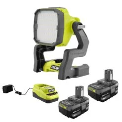 Ryobi ONE+ 18V Lithium-Ion 4.0 Ah Compact Battery (2-Pack) And Charger Kit With ONE+ Hybrid LED Work Light