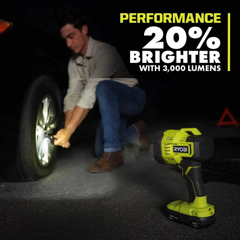 Ryobi ONE+ 18V Lithium-Ion Kit With 2.0 Ah And 4.0 Ah Batteries, Charger, And ONE+ 18V Cordless LED Spotlight 5 Ryobi ONE+ 18V Lithium-Ion Kit With 2.0 Ah And 4.0 Ah Batteries, Charger, And ONE+ 18V Cordless LED Spotlight - Image 5