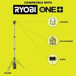 Ryobi ONE+ 18V HIGH PERFORMANCE Kit W/ (2) 4.0 Ah Batteries, 2.0 Ah Battery, Charger, & Hybrid Tri-Power Tripod Light -RYOBI TOOLS SALE ryobi jobsite lighting psk108sb pcl691b 1f 1000