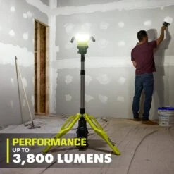 Ryobi ONE+ 18V HIGH PERFORMANCE Kit W/ (2) 4.0 Ah Batteries, 2.0 Ah Battery, Charger, & Hybrid Tri-Power Tripod Light -RYOBI TOOLS SALE ryobi jobsite lighting psk108sb pcl691b a0 1000