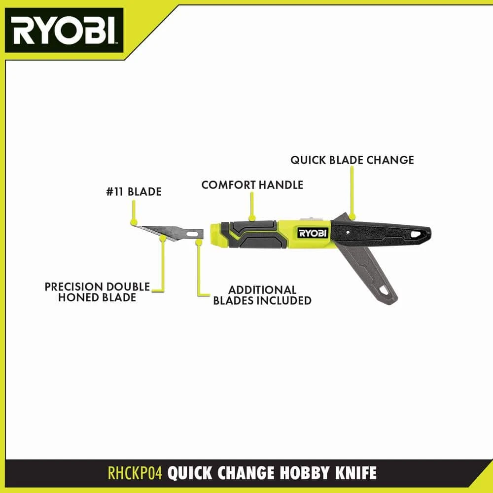 Ryobi Quick Change Hobby Knife (4-Pack) 3 Ryobi Quick Change Hobby Knife (4-Pack) - Image 3