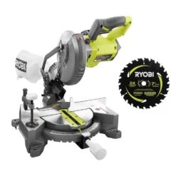Ryobi ONE+ 18V Cordless 7-1/4 In. Compound Miter Saw (Tool Only) With 24T Carbide Thin Kerf Circular Saw Blade (1-Piece)