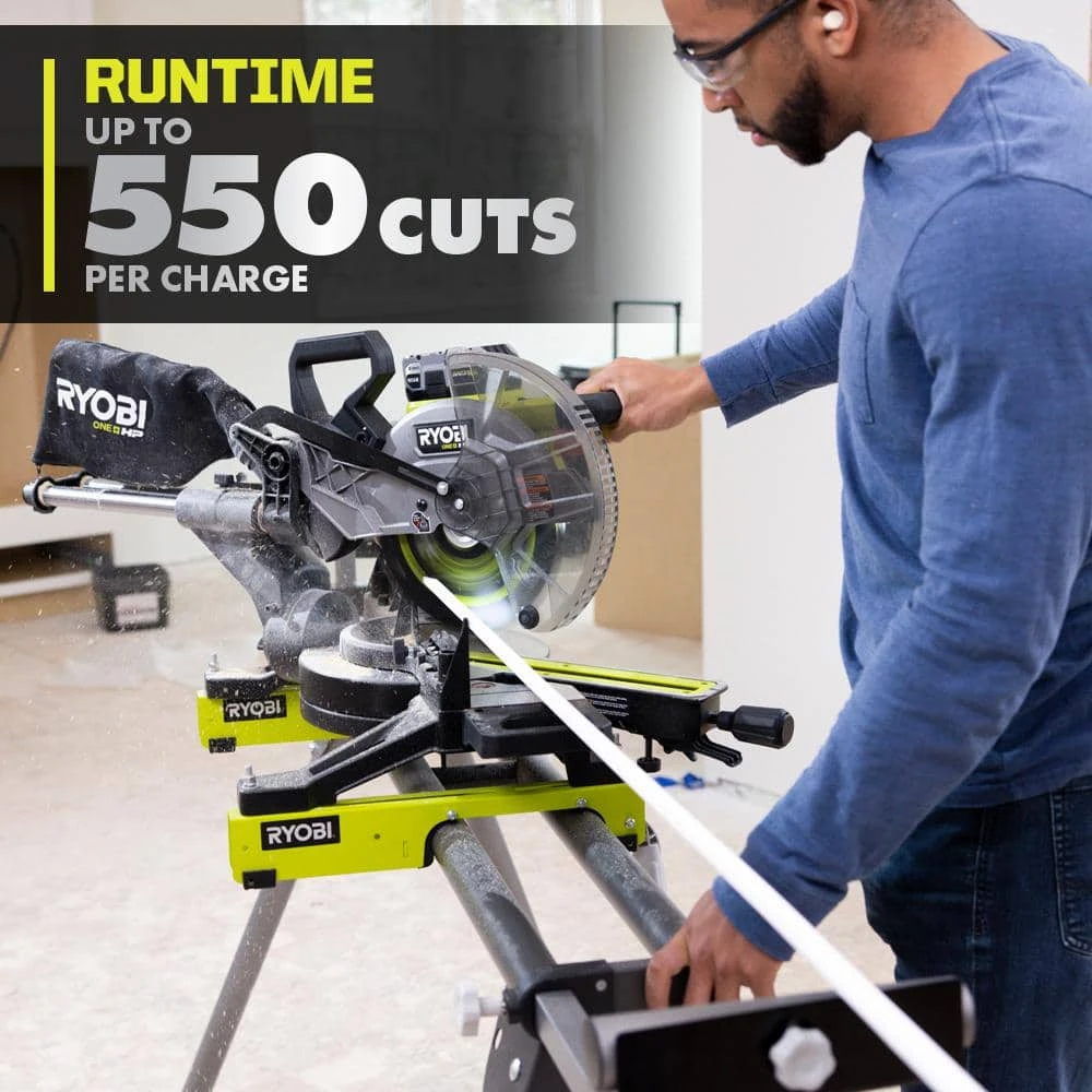 Ryobi ONE+ HP 18V Brushless Cordless 10 In. Sliding Compound Miter Saw (Tool Only) With Foldable Miter Saw QUICKSTAND 5 Ryobi ONE+ HP 18V Brushless Cordless 10 In. Sliding Compound Miter Saw (Tool Only) With Foldable Miter Saw QUICKSTAND - Image 5