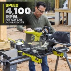 Ryobi ONE+ HP 18V Brushless Cordless 10 In. Sliding Compound Miter Saw (Tool Only) With Foldable Miter Saw QUICKSTAND 19 Ryobi ONE+ HP 18V Brushless Cordless 10 In. Sliding Compound Miter Saw (Tool Only) With Foldable Miter Saw QUICKSTAND -RYOBI TOOLS SALE ryobi miter saws pblms01b a18ms01g 77 1000