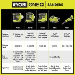 Ryobi ONE+ 18V Cordless 5 In. Random Orbit Sander Kit With 4.0 Ah Battery And Charger -RYOBI TOOLS SALE ryobi orbital sanders pcl406k1 76 1000