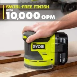 Ryobi ONE+ 18V Cordless 5 In. Random Orbit Sander Kit With 4Ah Battery, Charger, And (2) 7-Piece 5 In. Sand Paper Assortment -RYOBI TOOLS SALE ryobi orbital sanders pcl406k1 a21701 a21701 a0 1000