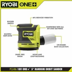 Ryobi ONE+ 18V HIGH PERFORMANCE Kit W/ (2) 4.0 Ah Batteries, 2.0 Ah Battery, Charger, & ONE+ 18V 5 In Random Orbit Sander -RYOBI TOOLS SALE ryobi orbital sanders psk108sb pcl406b 40 1000