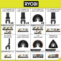 Ryobi 4-Piece Wood Oscillating Multi-Tool Blade Set With 16-Piece Oscillating Multi-Tool Blade Accessory Set -RYOBI TOOLS SALE ryobi oscillating tool attachments a24401 a241601 a0 1000