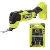 Ryobi ONE+ HP 18V Brushless Cordless Oscillating Multi-Tool (Tool Only) With 4-Piece Wood Oscillating Multi-Tool Blade Set