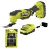 Ryobi ONE+ 18V Cordless Oscillating Multi-Tool Kit With 2.0 Ah Battery, Charger, And 4-Piece Wood Oscillating Blade Set