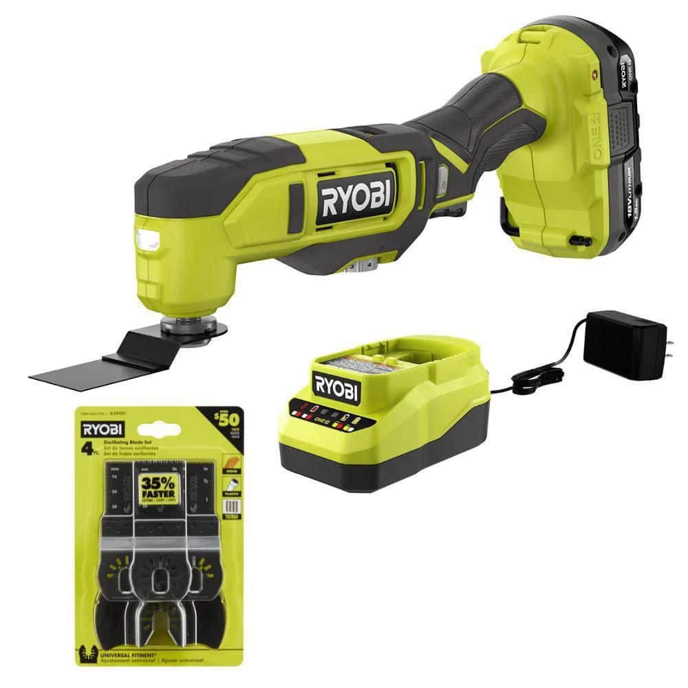 Ryobi ONE+ 18V Cordless Oscillating Multi-Tool Kit With 2.0 Ah Battery, Charger, And 4-Piece Wood Oscillating Blade Set 14 Ryobi ONE+ 18V Cordless Oscillating Multi-Tool Kit With 2.0 Ah Battery, Charger, And 4-Piece Wood Oscillating Blade Set - Image 14