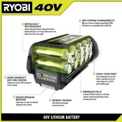 Ryobi 40V 12.0 Ah Lithium-Ion High Capacity Battery 16 Ryobi 40V 12.0 Ah Lithium-Ion High Capacity Battery -RYOBI TOOLS SALE ryobi outdoor power batteries chargers op4012a1 40 1000