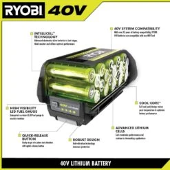Ryobi 40V Lithium-Ion 6.0 Ah Battery And Rapid Charger Starter Kit -RYOBI TOOLS SALE ryobi outdoor power batteries chargers op4060506 a0 1000