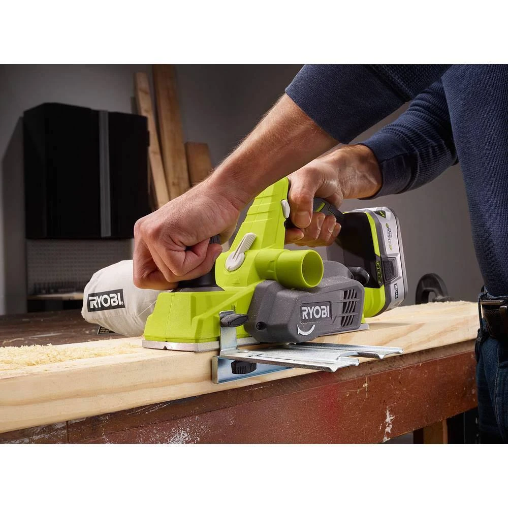 Ryobi ONE+ 18V Lithium-Ion 4.0 Ah Compact Battery (2-Pack) And Charger Kit With Cordless ONE+ Planer 2 Ryobi ONE+ 18V Lithium-Ion 4.0 Ah Compact Battery (2-Pack) And Charger Kit With Cordless ONE+ Planer - Image 2