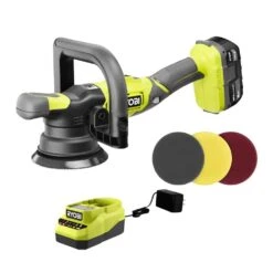 Ryobi ONE+ 18V Cordless 5 In. Variable Speed Dual Action Polisher Kit With 4.0 Ah Battery And 18V Charger