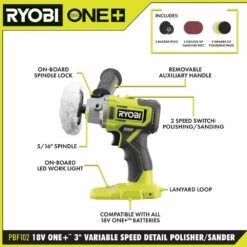 Ryobi ONE+ 18V Cordless 3 In. Variable Speed Detail Polisher/Sander Kit With (1) 2.0 Ah Battery And Charger -RYOBI TOOLS SALE ryobi polishers pbf102kn a0 1000