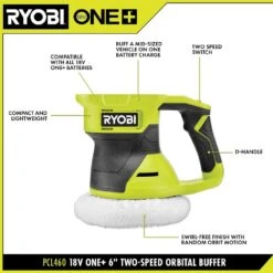 Ryobi ONE+ 18V Cordless 6 In. 2-Speed Buffer Kit With 2.0 Ah Battery And Charger 17 Ryobi ONE+ 18V Cordless 6 In. 2-Speed Buffer Kit With 2.0 Ah Battery And Charger -RYOBI TOOLS SALE ryobi polishers pcl460k1 40 1000