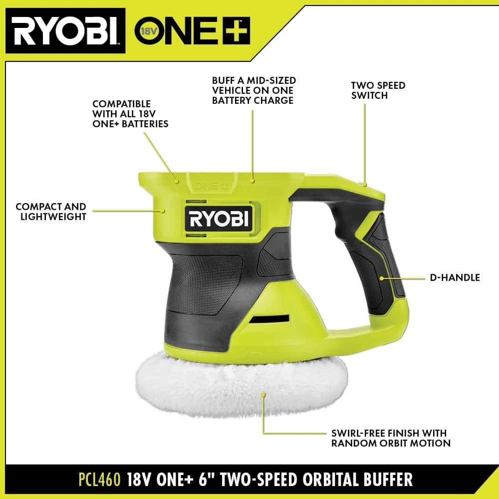 Ryobi ONE+ 18V Cordless 6 In. 2-Speed Buffer Kit With 2.0 Ah Battery And Charger 3 Ryobi ONE+ 18V Cordless 6 In. 2-Speed Buffer Kit With 2.0 Ah Battery And Charger - Image 3