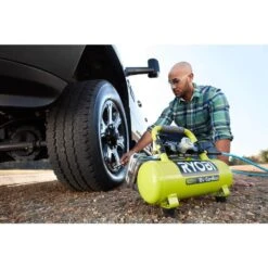 Ryobi 18V ONE+ Cordless 1 Gal. Portable Horizontal Air Compressor With 120 PSI Maximum Pressure (Tool Only) -RYOBI TOOLS SALE ryobi portable air compressors p739 c3 1000