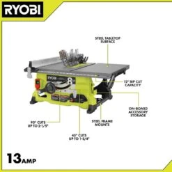 Ryobi 13 Amp 8-1/4 In. Compact Portable Corded Jobsite Table Saw (No Stand) 11 Ryobi 13 Amp 8-1/4 In. Compact Portable Corded Jobsite Table Saw (No Stand) -RYOBI TOOLS SALE ryobi portable table saws rts08 40 1000