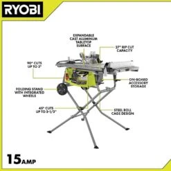 Ryobi 15 Amp 10 In. Expanded Capacity Portable Corded Table Saw With Rolling Stand 11 Ryobi 15 Amp 10 In. Expanded Capacity Portable Corded Table Saw With Rolling Stand -RYOBI TOOLS SALE ryobi portable table saws rts23 40 1000