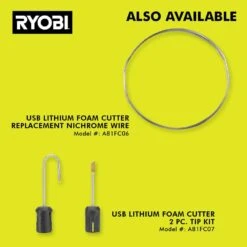 Ryobi USB Lithium Hot Wire Foam Cutter Kit W/ 2.0 Ah Lithium-ion Battery, Charging Cable, & 2.0 Ah Batteries (2-Pack) -RYOBI TOOLS SALE ryobi power cutting tools fvh64k fvb202 c3 1000 1