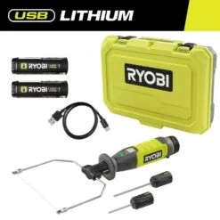 Ryobi USB Lithium Hot Wire Foam Cutter Kit With 2.0 Ah Battery, Charging Cable, And USB Lithium 2.0 Ah Batteries (2-Pack) -RYOBI TOOLS SALE ryobi power cutting tools fvh64k fvb202 d4 1000