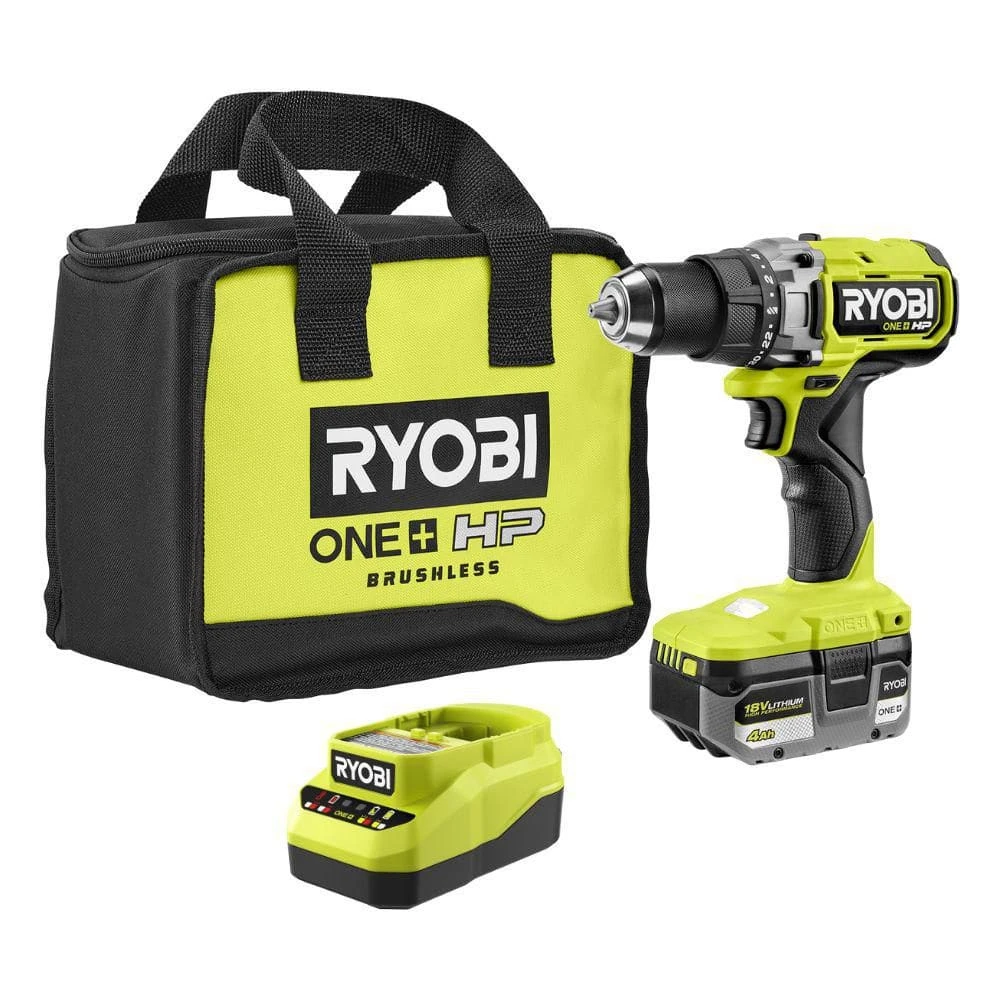 Ryobi ONE+ HP 18V Brushless Cordless 1/2 In. Drill/Driver Kit With 4.0 Ah Battery, Charger, And Bag 1 Ryobi ONE+ HP 18V Brushless Cordless 1/2 In. Drill/Driver Kit With 4.0 Ah Battery, Charger, And Bag