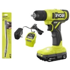Ryobi ONE+ 18V Cordless 3/8 In. Drill/Driver Kit With 1.5 Ah Battery, Charger, And 11 In. Flexible Shaft Bit Holder