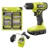 Ryobi ONE+ 18V Cordless 3/8 In. Drill/Driver Kit W/ 1.5 Ah Battery, Charger, & Impact Rated Screwdriver Drill Bit Kit (70PC)