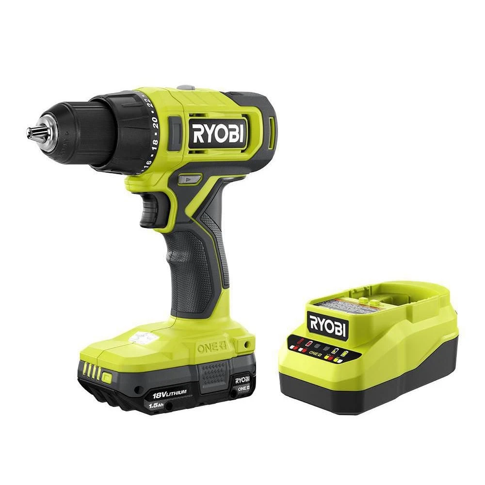 Ryobi ONE+ 18V Cordless 1/2 In. Drill/Driver Kit With (1) 1.5 Ah Battery And Charger 1 Ryobi ONE+ 18V Cordless 1/2 In. Drill/Driver Kit With (1) 1.5 Ah Battery And Charger