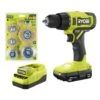 Ryobi ONE+ 18V Cordless 1/2 In. Drill/Driver Kit With 1.5 Ah Battery, Charger, And Wire Wheel Assortment Set (6-Piece)