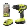 Ryobi ONE+ 18V Cordless 1/2 In. Drill/Driver Kit With 1.5 Ah Battery, Charger, And Titanium Drill Bit Set (22-Piece)