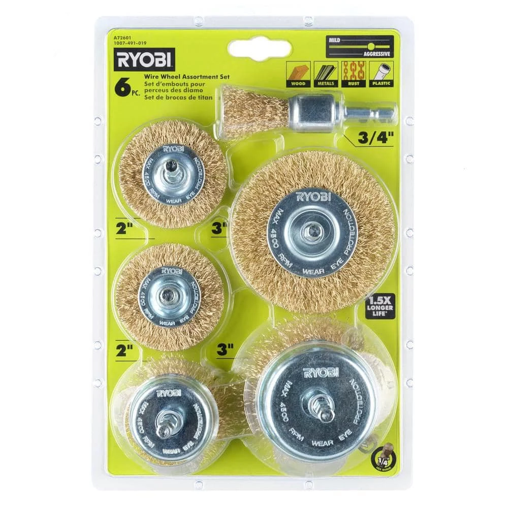 Ryobi Wire Wheel Assortment Set (6-Piece) 5 Ryobi Wire Wheel Assortment Set (6-Piece) - Image 5