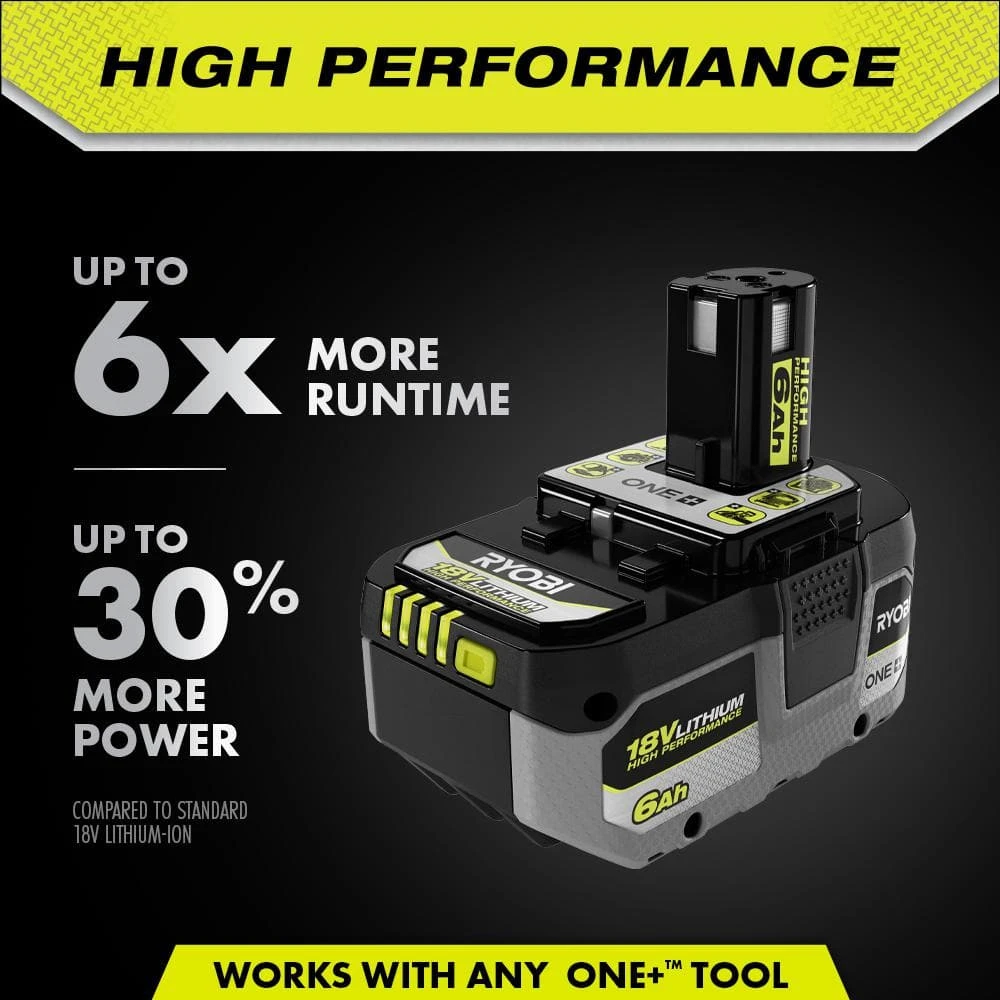 Ryobi ONE+ 18V 6.0 Ah Lithium-Ion HIGH PERFORMANCE Battery 6 Ryobi ONE+ 18V 6.0 Ah Lithium-Ion HIGH PERFORMANCE Battery - Image 6