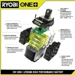 Ryobi ONE+ 18V 8.0 Ah Lithium-Ion HIGH PERFORMANCE Battery -RYOBI TOOLS SALE ryobi power tool batteries pbp1008 40 1000