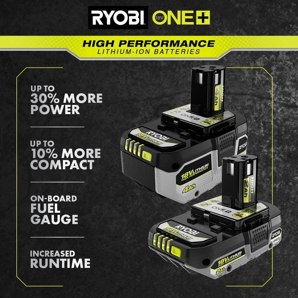 Ryobi ONE+ 18V HIGH PERFORMANCE Lithium-Ion 4.0 Ah Battery (2-Pack) 9 Ryobi ONE+ 18V HIGH PERFORMANCE Lithium-Ion 4.0 Ah Battery (2-Pack) - Image 9
