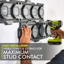 Ryobi ONE+ 18V Lithium-Ion 4.0 Ah Battery (2-Pack), With LINK Wall Rails (2-Pack), And (2) LINK ONE+ Battery Shelves -RYOBI TOOLS SALE ryobi power tool batteries pbp2005 stm504 stm818 stm818 40 1000