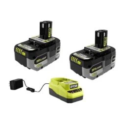 Ryobi ONE+ 18V Lithium-Ion Charger With 6.0 Ah HIGH PERFORMANCE Battery (2-Pack)