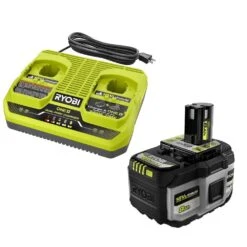 Ryobi ONE+ 18V Dual-Port Simultaneous Charger With ONE+ 18V 8.0 Ah Lithium-Ion HIGH PERFORMANCE Battery