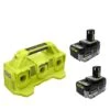 Ryobi ONE+ 18V 6-Port Fast Charger With 6.0 Ah HIGH PERFORMANCE Battery (2-Pack)