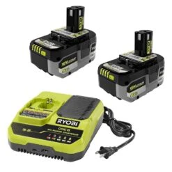Ryobi ONE+ 18V 8A Rapid Charger With 6.0 Ah HIGH PERFORMANCE Battery (2-Pack)