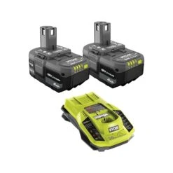 Ryobi 18V ONE+ (2) 4.0 Ah Lithium-Ion Batteries With 18V Charger
